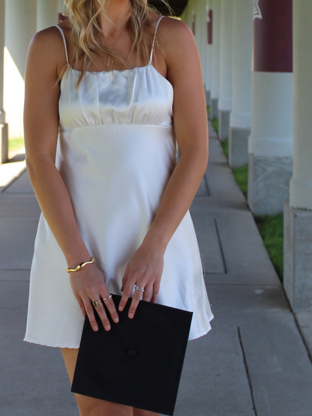 Altar'd State White Satin Mini Dress